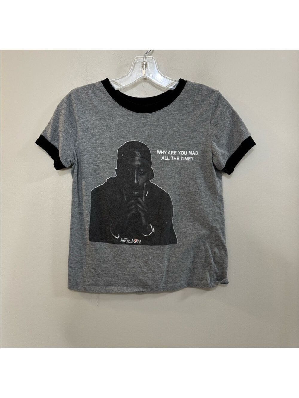 Women's Poetic Justice Tupac Short Sleeve Graphic T-shirt. Size Small